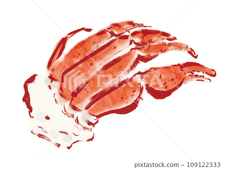 Japanese style hand drawn illustration of snow crab legs 109122333