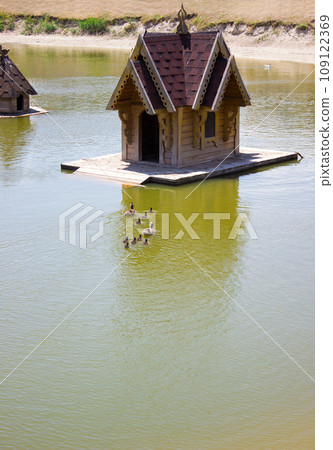 Water house for ducks and swans - in the park, waterfowl 109122369