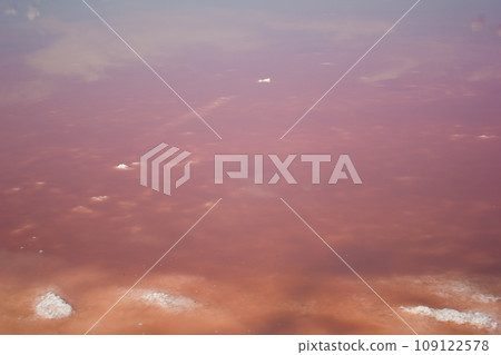 Rose water salt lake, extraction of sea salt - landscape background 109122578