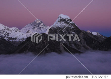 Mount Everest at the blue hour, Nepal. 109122916