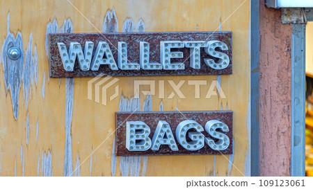Wallets Bags Sign Wallets Bags Sign 109123061