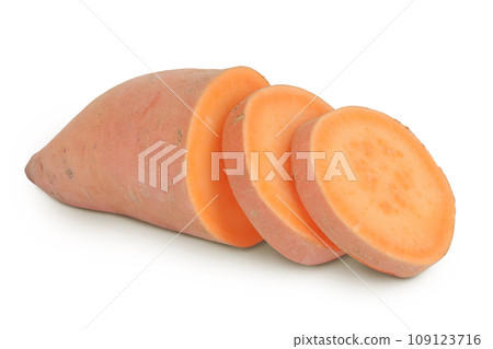 Sweet potato isolated on white background with full depth of field Sweet potato isolated on white background with full depth of field 109123716
