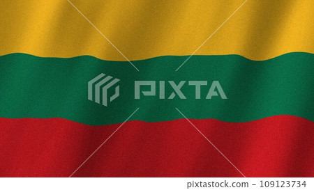 Lithuania flag waving in the wind. Flag of Lithuania images Lithuania flag waving in the wind. Flag of Lithuania images 109123734