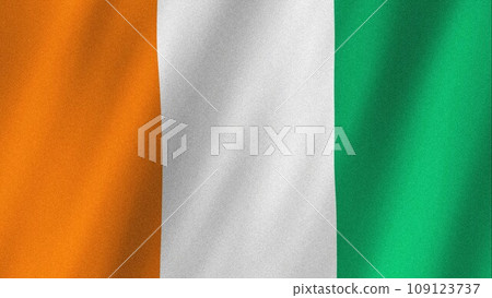 Ivory Coast flag waving in the wind. Flag of Ivory Coast images 109123737
