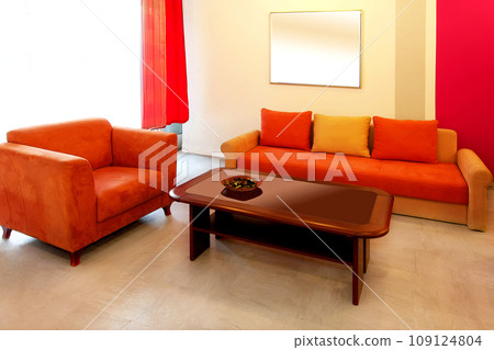 Red living room 109124804