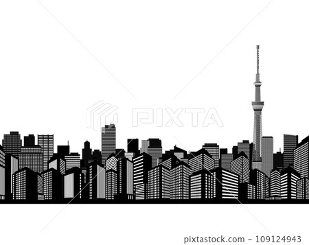 背景中可以看到天空樹的城市景觀 背景中可以看到天空樹的城市景觀 109124943