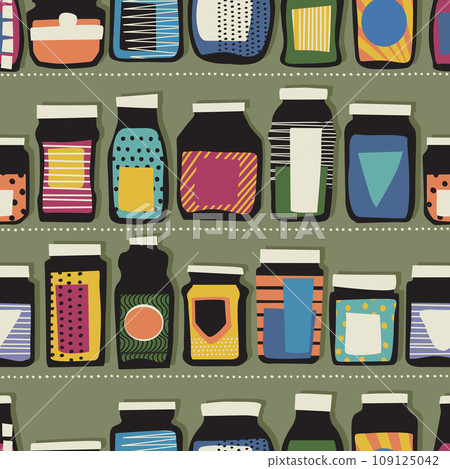 Seamless jars vector pattern Seamless jars vector pattern 109125042