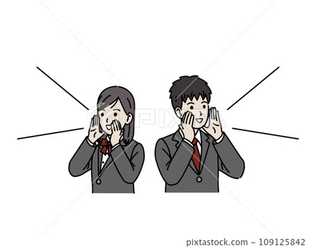 Shouting and cheering students, junior high and high school students Shouting and cheering students, junior high and high school students 109125842