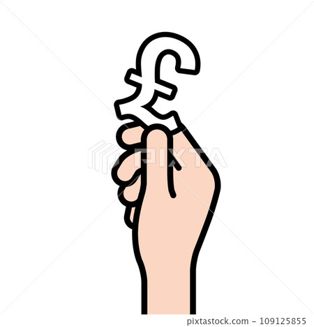 拿著貨幣符號的手插畫素材 109125855