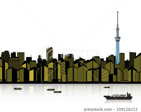 In the background, the cityscape with the Sky Tree visible In the background, the cityscape with the Sky Tree visible 109126222