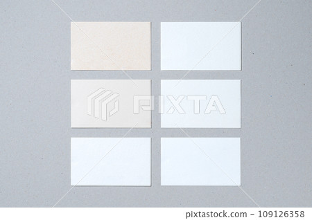 Business card size sample paper / Top left: New Bahun paper, Middle: GA board FS, Bottom: Gumund cotton, Top right: Crane Retra 109126358