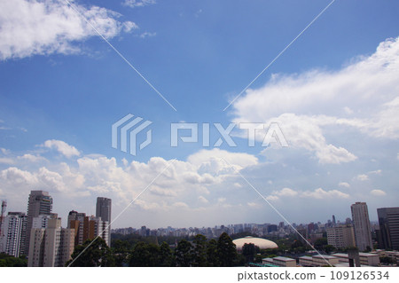 Summer clouds and blue sky in Sao Paulo Brazil Summer clouds and blue sky in Sao Paulo Brazil 109126534
