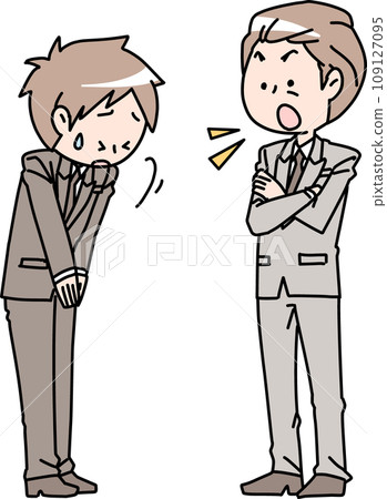 Male employee being scolded by his boss 109127095