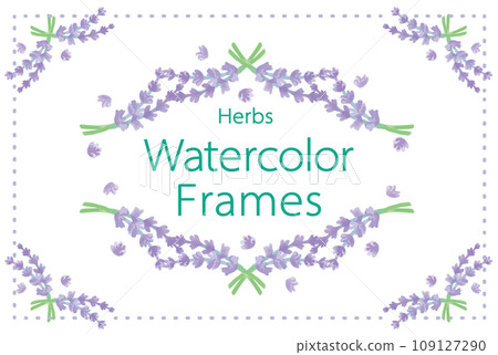 Illustration frame of herbs and plants used for aroma. watercolor style vector material Illustration frame of herbs and plants used for aroma. watercolor style vector material 109127290