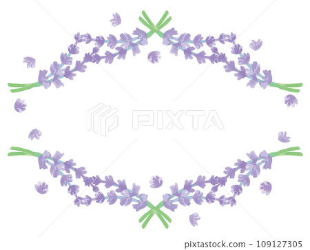 用於香氣的草藥和植物的插圖框架。水彩風格向量素材 109127305