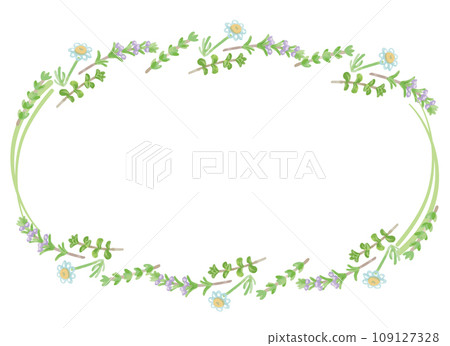 Illustration frame of herbs and plants used for aroma. watercolor style vector material 109127328