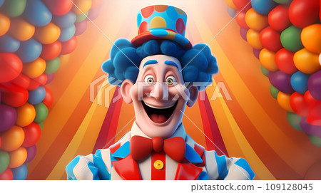 手指卡通可爱的马戏团小丑插画 手指卡通可爱的马戏团小丑插画 109128045