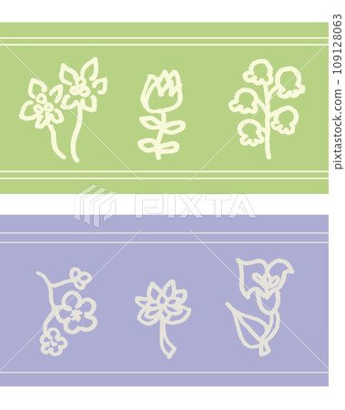 Flower line drawing (set) Flower line drawing (set) 109128063