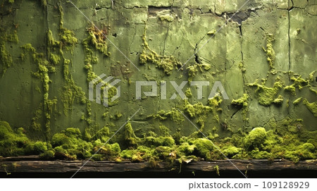 綠色的青苔牆背景紋理 綠色的青苔牆背景紋理 109128929