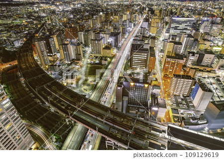 Sendai City Night view seen from Aer Observation Terrace (east side) 109129619