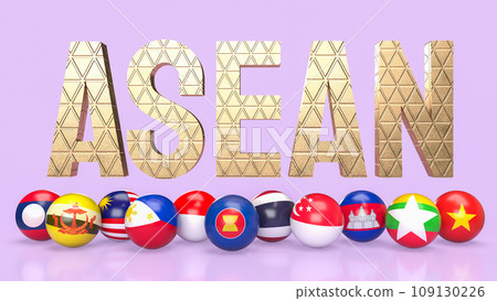 The ASEAN or Association of Southeast Asian Nations for Business concept 3d rendering. 109130226