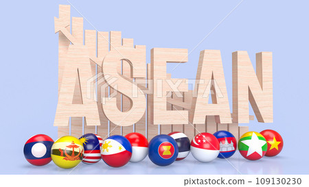 The ASEAN or Association of Southeast Asian Nations for Business concept 3d rendering. The ASEAN or Association of Southeast Asian Nations for Business concept 3d rendering. 109130230