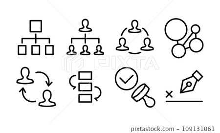 組織/工作流程/批准圖示集線寬變量 組織/工作流程/批准圖示集線寬變量 109131061