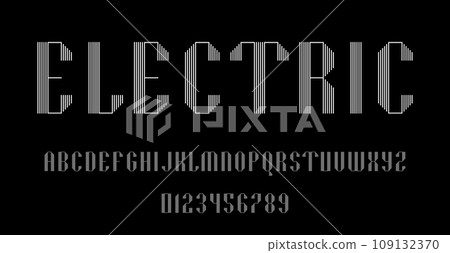 Set of alphabets font letters and numbers 109132370