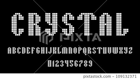 Set of alphabets font letters and numbers 109132371