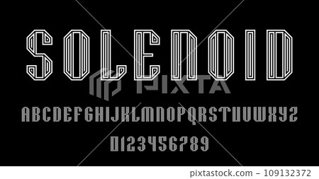 Set of alphabets font letters and numbers 109132372