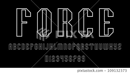 Set of alphabets font letters and numbers 109132373