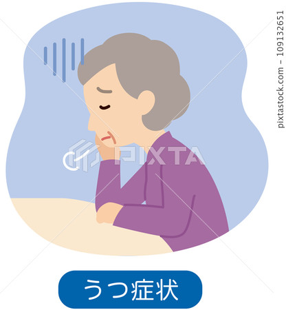 Senior woman with depressed and gloomy expression, elderly, depression 109132651