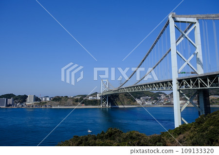 Mekari PA (inbound) Kanmon Bridge seen from the observation deck 109133320