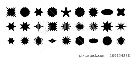 Set of flat starburst labels. Design elements for promo advertising campaign. Vector illustration Set of flat starburst labels. Design elements for promo advertising campaign. Vector illustration 109134288