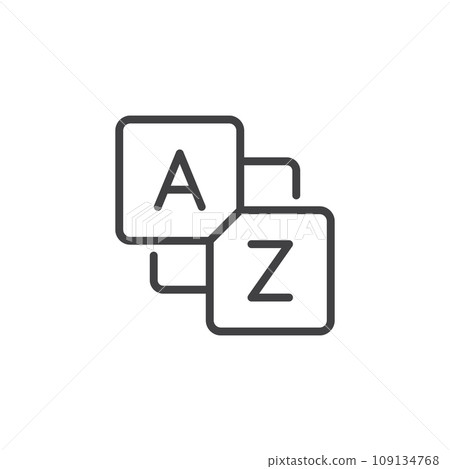 Glossary book icon in flat style. Guidebook encyclopedia vector illustration on isolated background. A-Z notebook sign business concept. 109134768