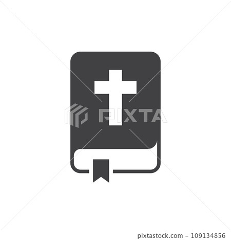 Holy bible icon in flat style. Christianity book vector illustration on isolated background. Religion sign business concept. 109134856