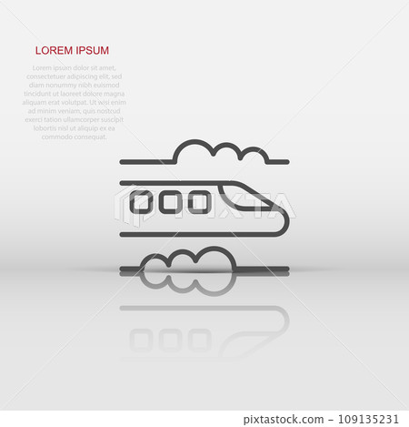 Metro icon in flat style. Train subway vector illustration on white isolated background. Railroad cargo business concept. Metro icon in flat style. Train subway vector illustration on white isolated background. Railroad cargo business concept. 109135231