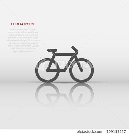 Bicycle icon in flat style. Bike vector illustration on white isolated background. Cycle travel business concept. 109135237