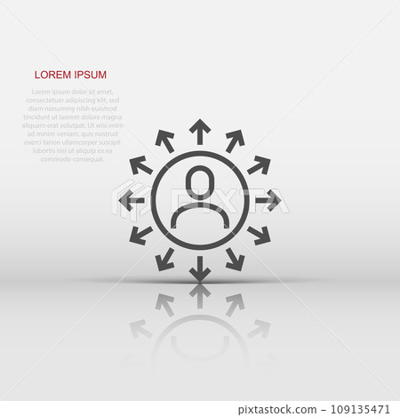 Mind awareness icon in flat style. Idea human vector illustration on white isolated background. Customer brain business concept. Mind awareness icon in flat style. Idea human vector illustration on white isolated background. Customer brain business concept. 109135471