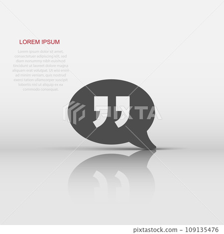 Speak chat icon in flat style. Speech bubble vector illustration on white isolated background. Team discussion business concept. 109135476
