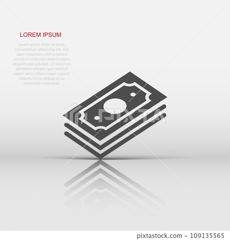 Money stack icon in flat style. Exchange cash vector illustration on white isolated background. Banknote bill business concept. Money stack icon in flat style. Exchange cash vector illustration on white isolated background. Banknote bill business concept. 109135565