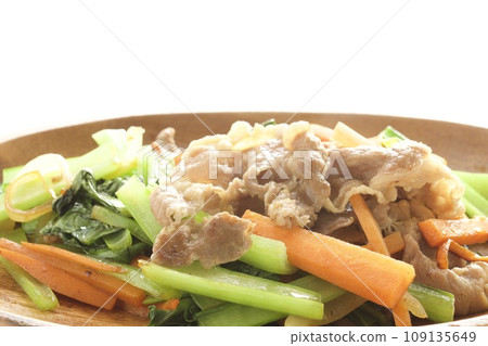 Stir-fried meat vegetables 109135649