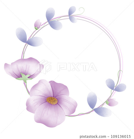Purple flower frame 109136015