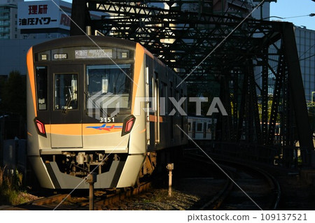 Keisei Electric Railway Type 3100 Airport Express traveling on the Keikyu Main Line towards Narita Airport 109137521