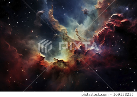 Bright cosmic nebula. Generative AI 109138235