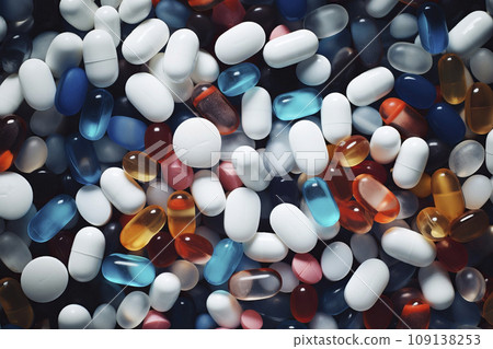 A scattering of various tablets. Generative AI 109138253