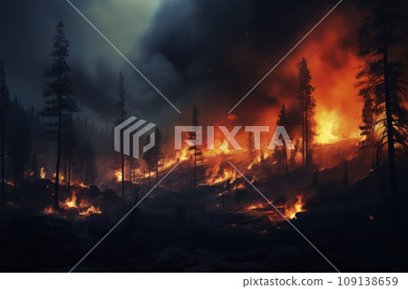 Severe forest fires. Generative AI 109138659