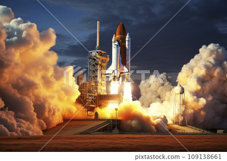 The launch of the spacecraft into space. Generative AI 109138661