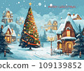 Vector illustration of Merry Christmas background and Happy New Year greeting card . 109139852