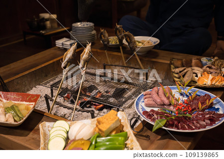 Enjoying meals while staying at a travel inn Easy to use faceless appearance 109139865